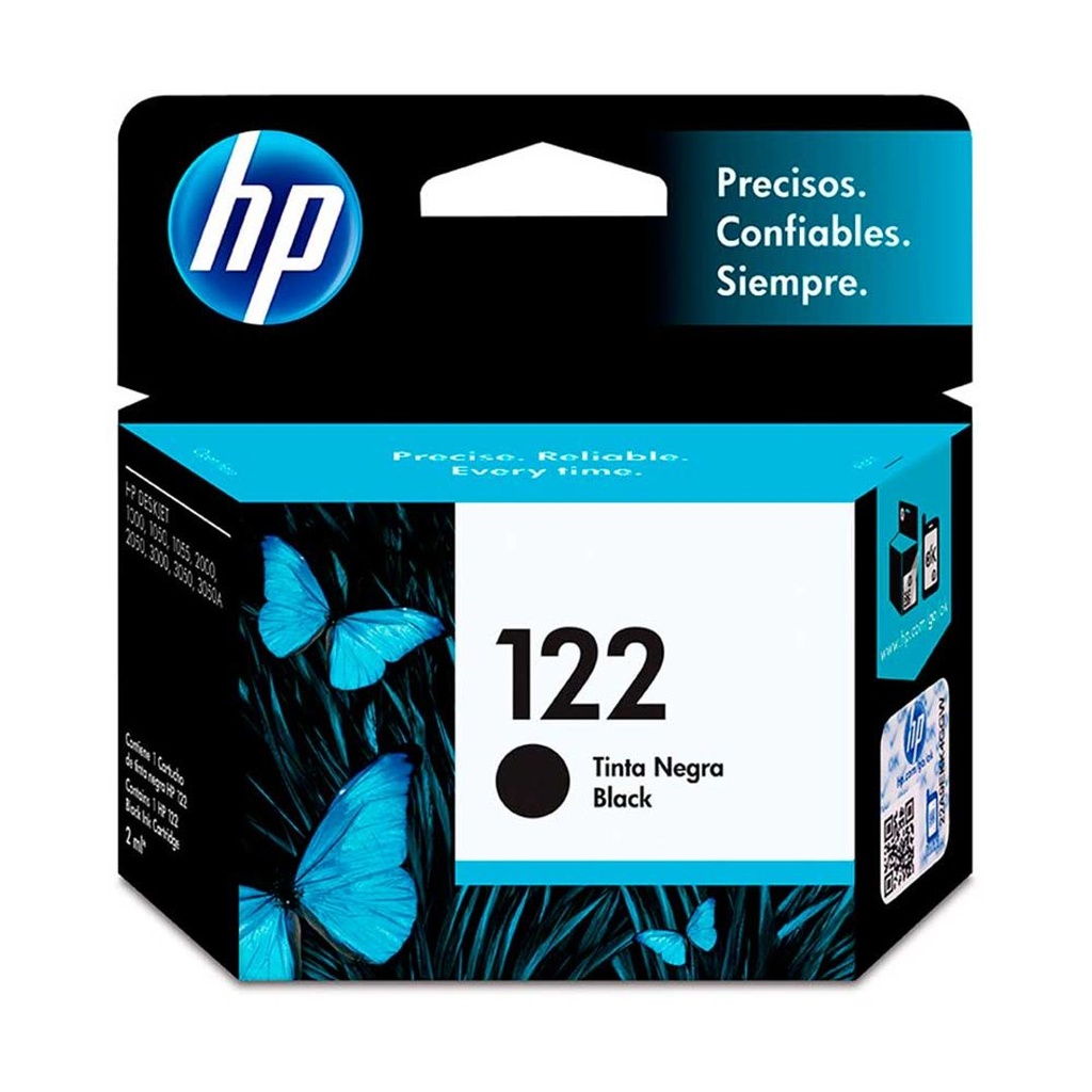 Cartucho de Tinta Negra 122 HP Designjet 1000 - J110/1050 - J410/ 2000 - J210/2050 - J510/3000 - J310/3050 - J610/INK Advantage 2010 K010/2060 K110