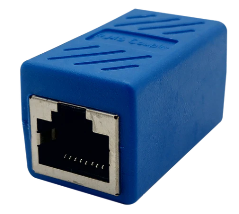Unión conector RJ45 para cable patchcord ethernet CAT5 CAT6 CAT7 Color azul