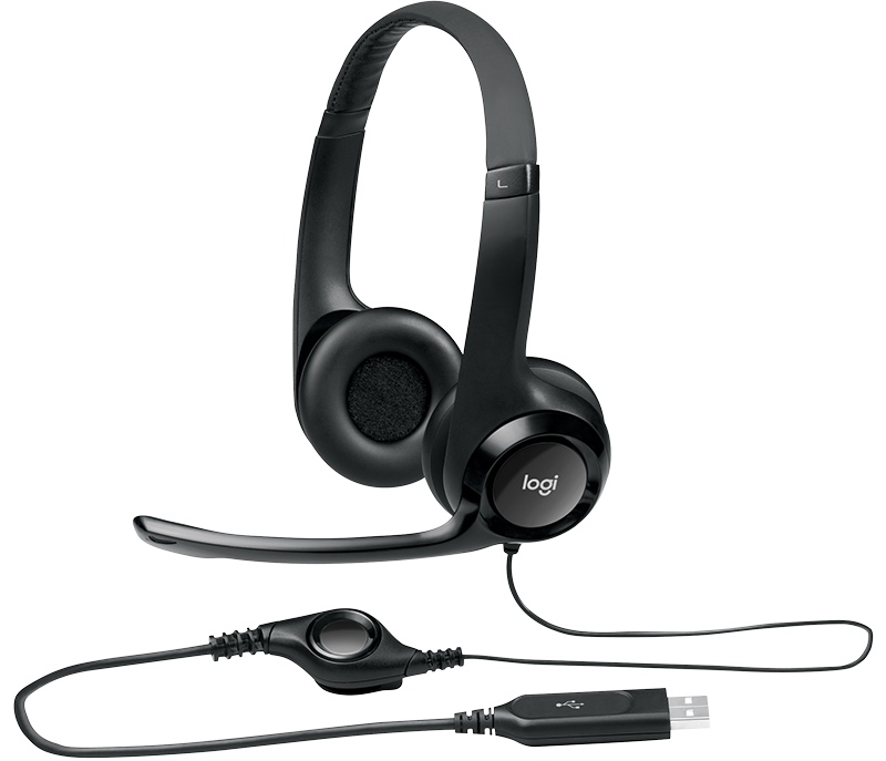 Diadema USB con Micrófono Logitech H390 Negro