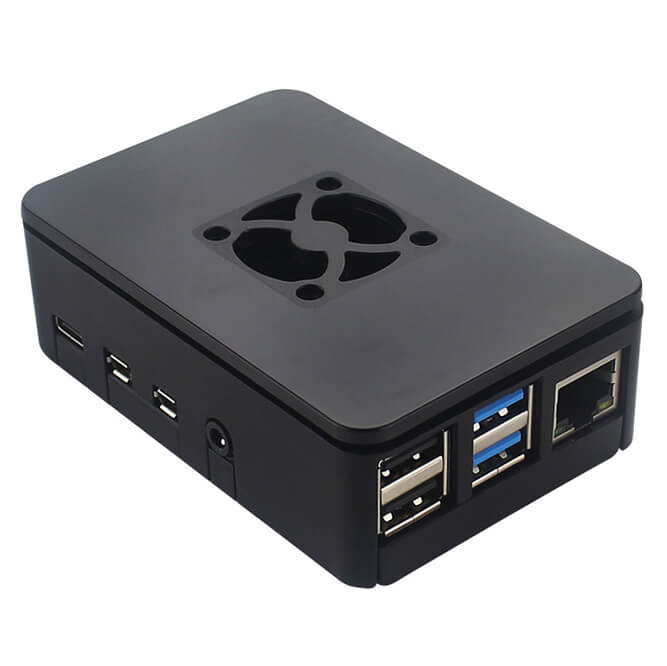 Caja Negra con ventilador para Raspberry PI 4 B