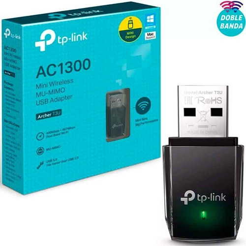 USB de Red Mini Tplink - Inalámbrica doble banda AC1300 GRAVADO BMEDellISF NORMAL