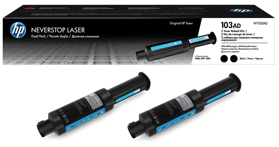 Kit de REcarga de Tóner Negro Dual Pack 103AD HP Neverstop Láser 1000/MFP 1200