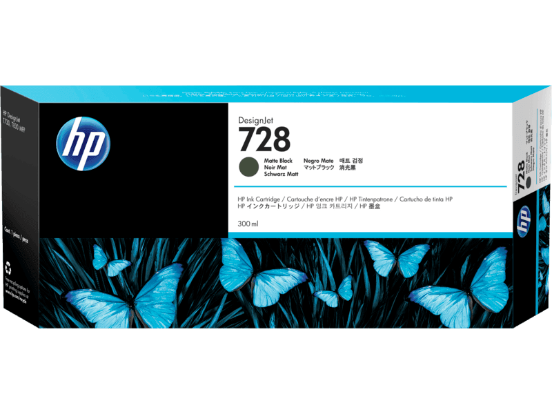 Cartucho de Tinta Negro Mate 728 HP Designjet T730/T830