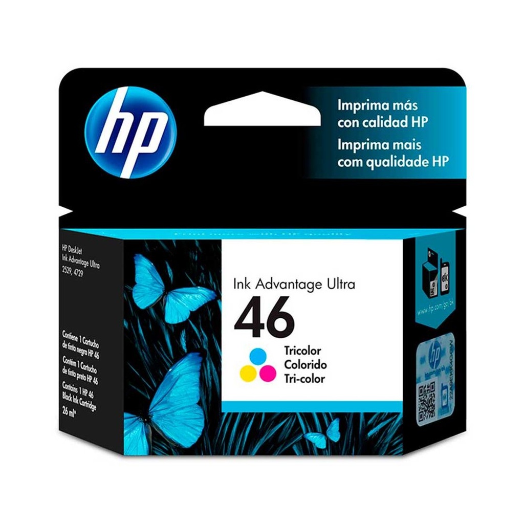 Cartucho de Tinta Tricolor 46 HP Designjet AavantageE 2020HC/2520HC/2029/2529/4729