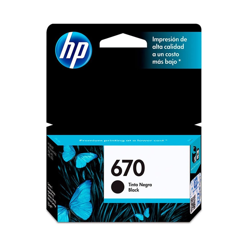 Cartucho de Tinta Negra 670 HP Designjet Ink Advantage 3525/4615/4625/5525/6525