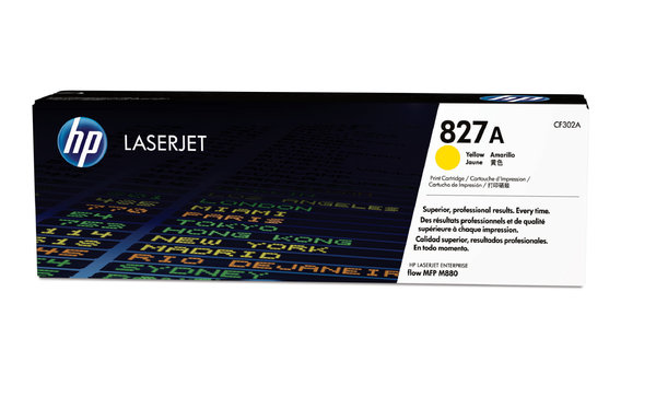 Cartucho de Tóner Amarillo 827A HP Laserjet Enterprise M880