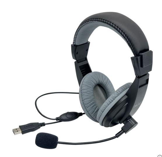 Diadema USB 2.0 H520 Micrófono Giratorio Negra/Gris Con Control en Cable Xue