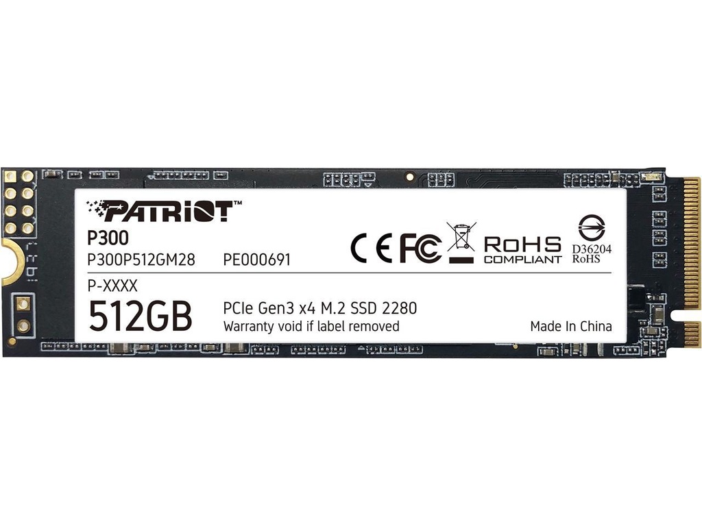 Disco de Estado solido P300, 512GB M.2 2280 PCIE GEN3X4 SSD Patriot