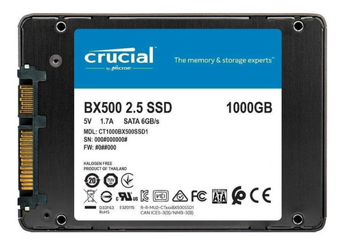 Disco de Estado Sólido Crucial BX500 500GB Sata 2.5" 540MB/S