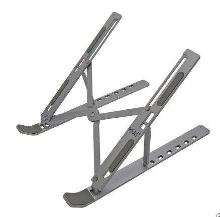 Base portable de aluminio tipo stand de 6-posiciones, para laptops hasta 15.6", plateada XUE