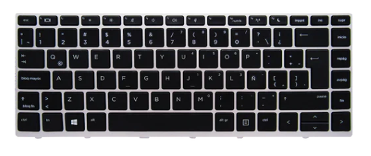 Teclado para portátil HP 430-G5 440-G5 NSK-XJ0SQ con marco Silver Español Org