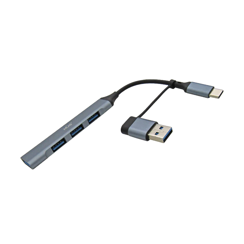 Hub expansor USB-C + Convertidor USB-C Hembra a USB 3.0 Macho a 4 x USB 3.0 , XUE® GRIS