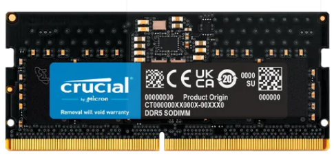 Memoria RAM DDR5 PC5-44800 8GB 5600MHZ CL46 1.1V Laptop Crucial CT8G56C46S5 Garantía 5 Años 