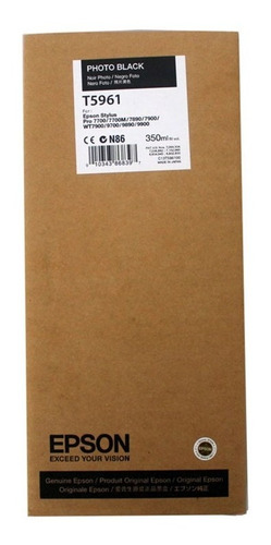 Cartucho de Tinta Negro Foto T596 Epson Plotter 9700 Fotográfico