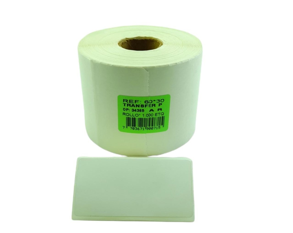 Rollo de 1000 Etiquetas Adhesivas 6X3 MM Godex G300