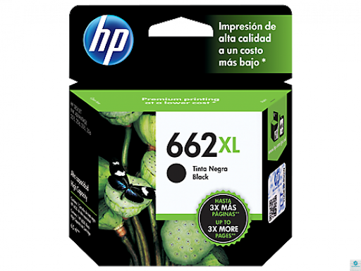 Cartucho de Tinta Negro 662XL HP Designjet 1515/2215/2545/3315/3545