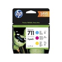 Paquete de Tintas (3 colorES) 711 HP HP Designjet T520 /T120 /T125/ T130 /T525