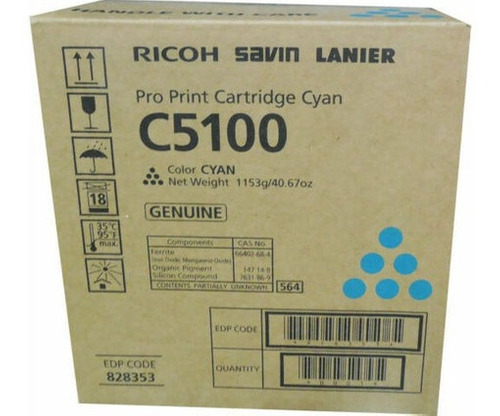 Cartucho de Tóner Cyan Ricoh PRO C5100S/PRO C5110S