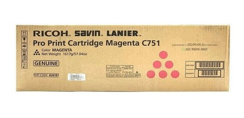 Cartucho de Tóner Magenta Ricoh PRO C651EX/ PRO C751EX/PRO C751