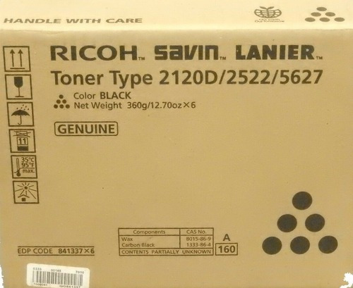 Cartucho de Tóner Negro Tipo 2120D Ricoh MP 2352/MP 2510/MP 2550/MP 2851/MP 2852