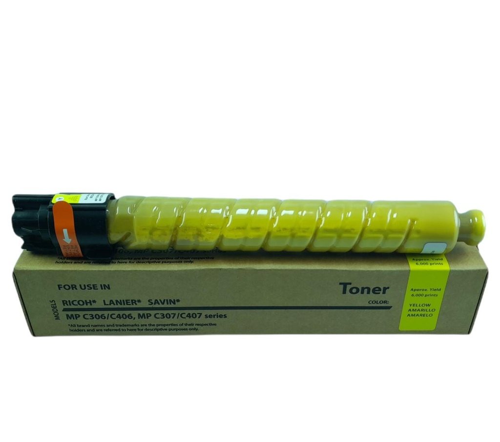 Cartucho de Tóner Amarillo Genérico Ricoh MP C306/MP C307/MP C406/MP C407 ADV