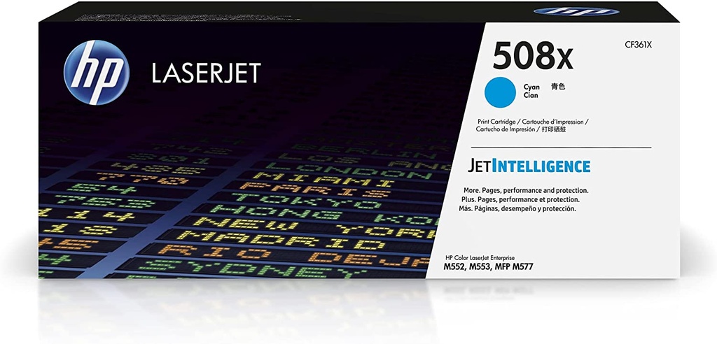 Cartucho de Tóner Cyan 508X HP Laserjet Enterprise M552/M553/MFP M577