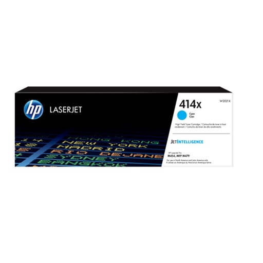 [W2021X] Cartucho de Tóner Cyan 414X HP Laserjet PRO M454/MFP M479