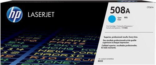 [CF361A] Cartucho de Tóner Cyan 508A HP Laserjet Enterprise M552/M553