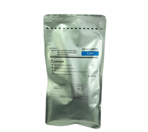 [REVCMPC4503] Revelador Cyan (380G.) Genérico Ricoh MP C3003/MP C3503/MP C3504/MP C4503/MP C5503/MP C6003/MP C4504/MP C5504/MP C6004