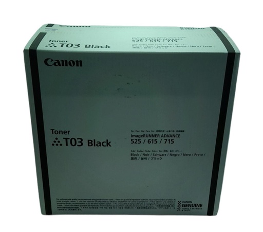 [2725C001BA] Cartucho de Tóner Negro T03 Canon Imagerunner Advance 525IF /615IF/715IF/DX 527IF/DX 617IF/DX 717IF
