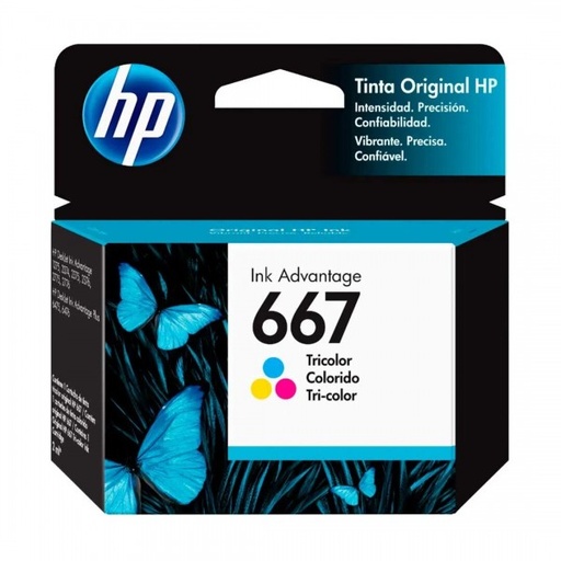 [3YM78AL] Cartucho de Tinta Tricolor 667 HP Designjet Plus Advantage 6000/6400/INK ADVANTAGE 1200/2300/2700/4100
