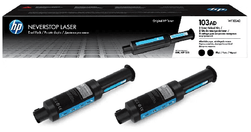 [W1103AD] Kit de REcarga de Tóner Negro Dual Pack 103AD HP Neverstop Láser 1000/MFP 1200