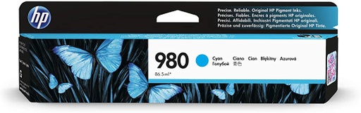 [D8J07A] Cartucho de Tinta Cyan 980 HP Officejet X585F/X555DN