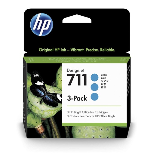 [CZ134A] Cartucho de 3 Tintas Cyan 711 HP Designjet T120/T125/T130 /T520