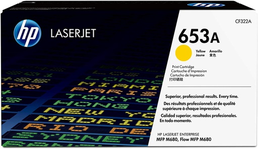 [CF322A] Cartucho de Tóner Amarillo 653A HP Laserjet Enterprise MFP M680