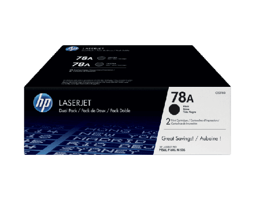 [CE278AD] Cartucho de Tóner Negro Dual Pack 78A HP Laserjet PRO P1566/P1606/M1536