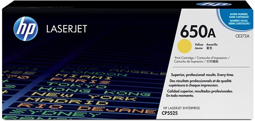 [CE272A] Cartucho de Tóner Amarillo 650A HP Laserjet CP5525/M750
