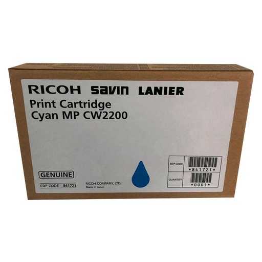 [841721] Cartucho de Tinta Cyan Ricoh MP CW2200SP/MP CW2201SP
