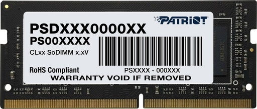 [PSD416G320081S] Memoria Patriot Sodimm DDR4: 16GB 260-PIN SO-DIMM DDR4 3200 (PC4 25600) Portátil