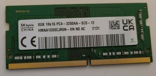 [HMAA1GS6CJR6N-XN-U] Memoria para Portátil Ram 8GB DDR4 1RX16 PC4-3200AA-SC0-13 SK Hymix RP2U
