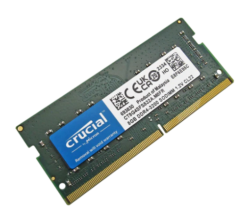 [RAM-LCR-1192] Memoria RAM para Laptop DDR4 PC4-25600 8GB 3200MHZ CL22 1.2V 8C LAPTOP CRUCIAL CT8G4SFS832A