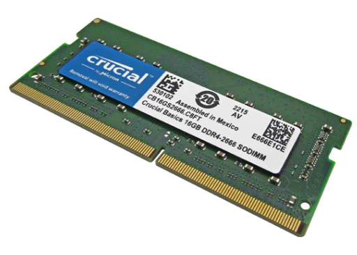 [RAM-LCR-0821] Memoria RAM para Laptop DDR4 PC4-21300 16GB 2666MHZ CL19 1.2V LAPTOP CRUCIAL BASIC CB16GS2666