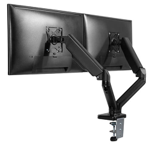 [ACC-BMX-0913] Brazo soporte ergonómico para 2 (dos) monitores tipo VESA 17-32" con resorte a gas y administración de cables, color negro, marca XUE® Modelo C024