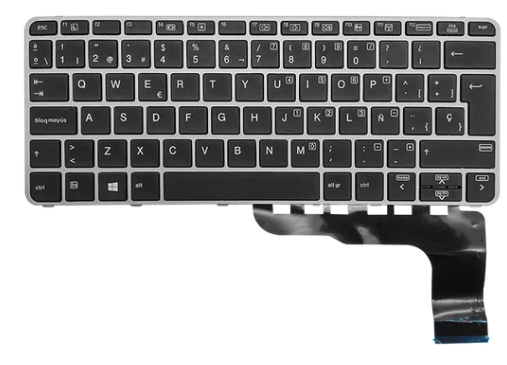 [TEC-LHP-0917] Teclado para portátil HP 725-G3 820-G3/G4 828-G3/G4 826630-001 con con marco gris Español (GEN)