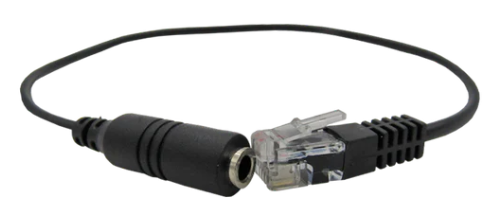 [CNV-359-1065] Convertidor de AUDIO 3.5MM A RJ9 PARA DIADEMA TELEFONO IP (NEGRO) XUE