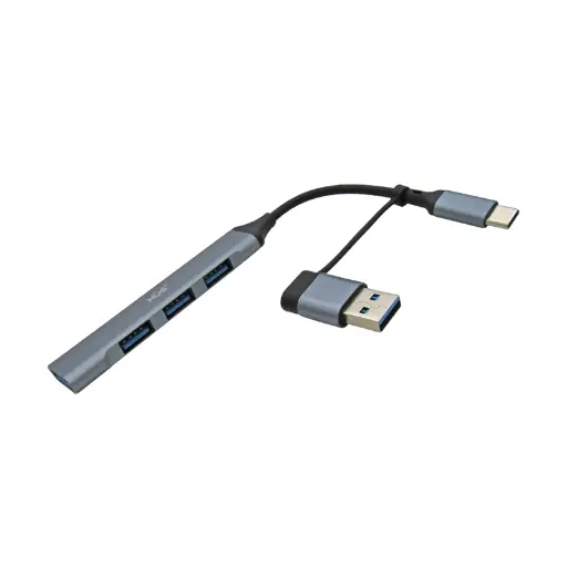 [ACC-HCU-1173] Hub expansor USB-C + Convertidor USB-C Hembra a USB 3.0 Macho a 4 x USB 3.0 , XUE® GRIS