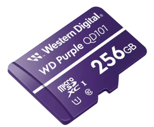 [MEM-SWD-1181] Memoria micro SD 256GB C10 U1 V10 R-W 100/60 Mbps WD Purple QD101 SURVIELLANCE WDD256G1P0C/256GB para cámaras IP y video vigilancia