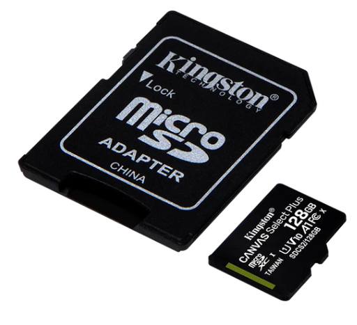 [MEM-SKI-0516] Memoria Micro SD 128GB Class 10 Kingston SDCS2/128GB con Adaptador