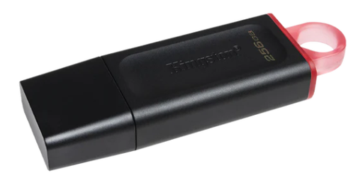 [MEM-UKI-1105] Memoria USB 3.2 256GB Kingston EXODIA Negra con tapa roja DTX/256GB