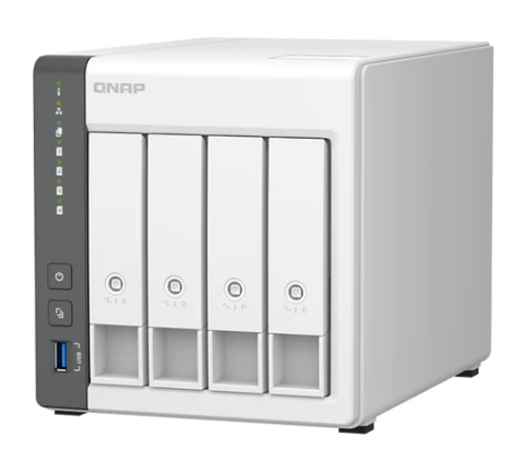 [NAS-TQN-1057] NAS Torre 4-Bay QNAP TS-433 CPU ARM 4-Core Cortex-A55 2.0GHZ RAM 4GB 2X1GLAN
